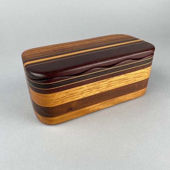 Handmade OOAK Laminated Wood Keepsake Jewelry Box - Picture 1 of 9